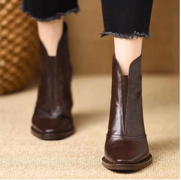 Stivaletti Donna con Tacco e Zip Posteriore