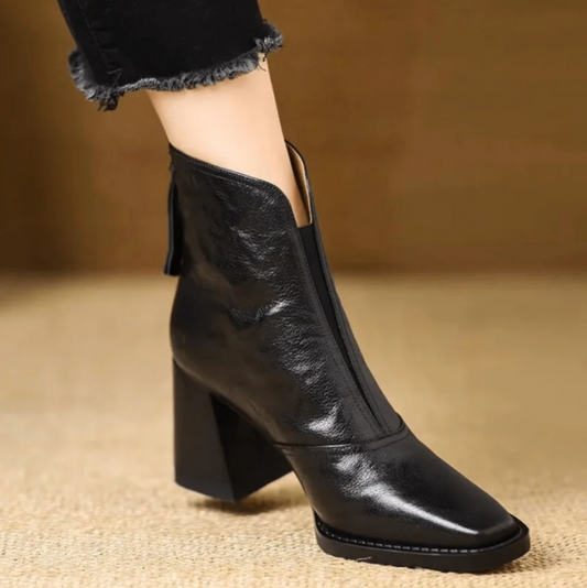 Stivaletti Donna con Tacco e Zip Posteriore