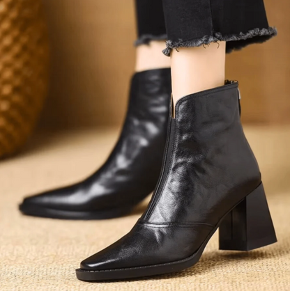 Stivaletti Donna con Tacco e Zip Posteriore